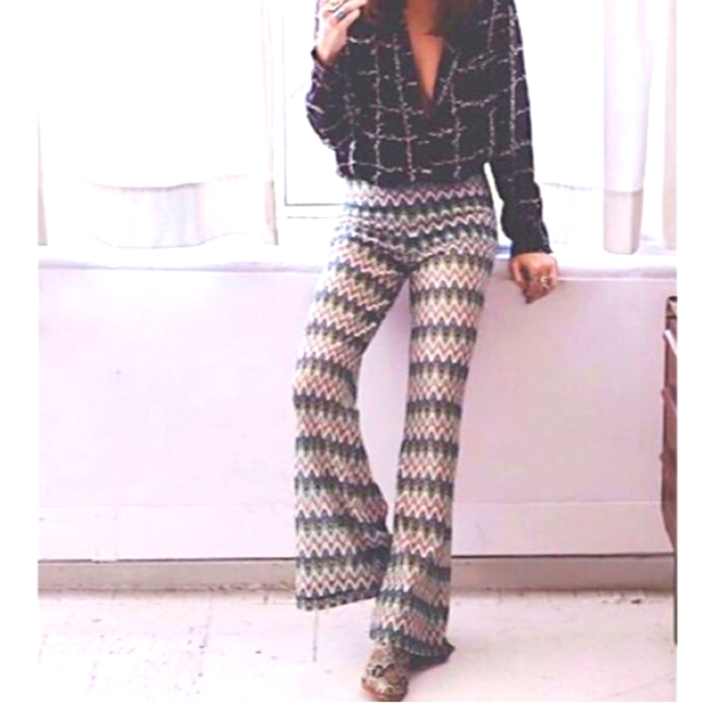 Free People Chevron palazzo pants size 8